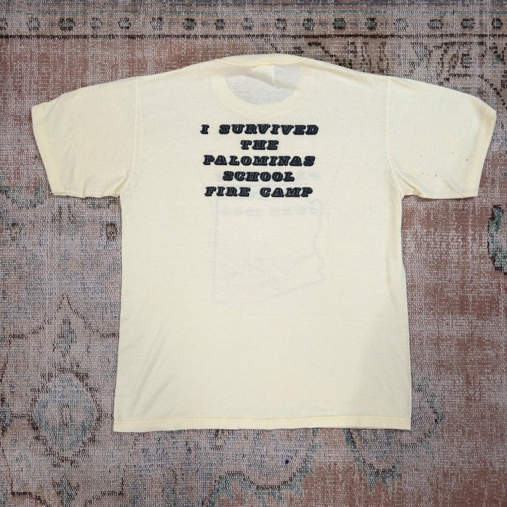Vintage 1988 Peak Fire Arizona Jerzees T-Shirt Cream Single Stitch Large - Picture 3 of 6